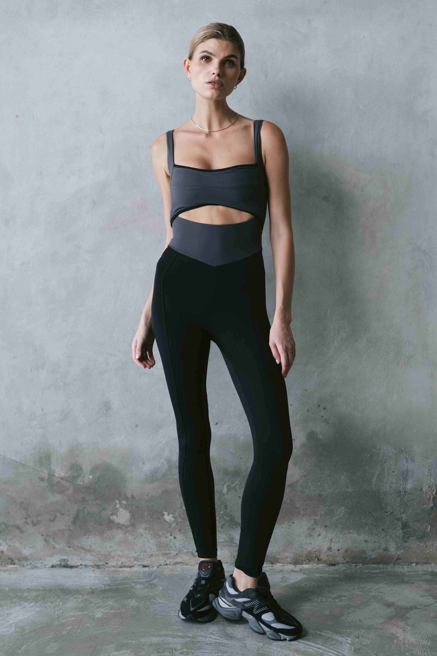 Capri Cutout Bodysuit - Graphite/Black