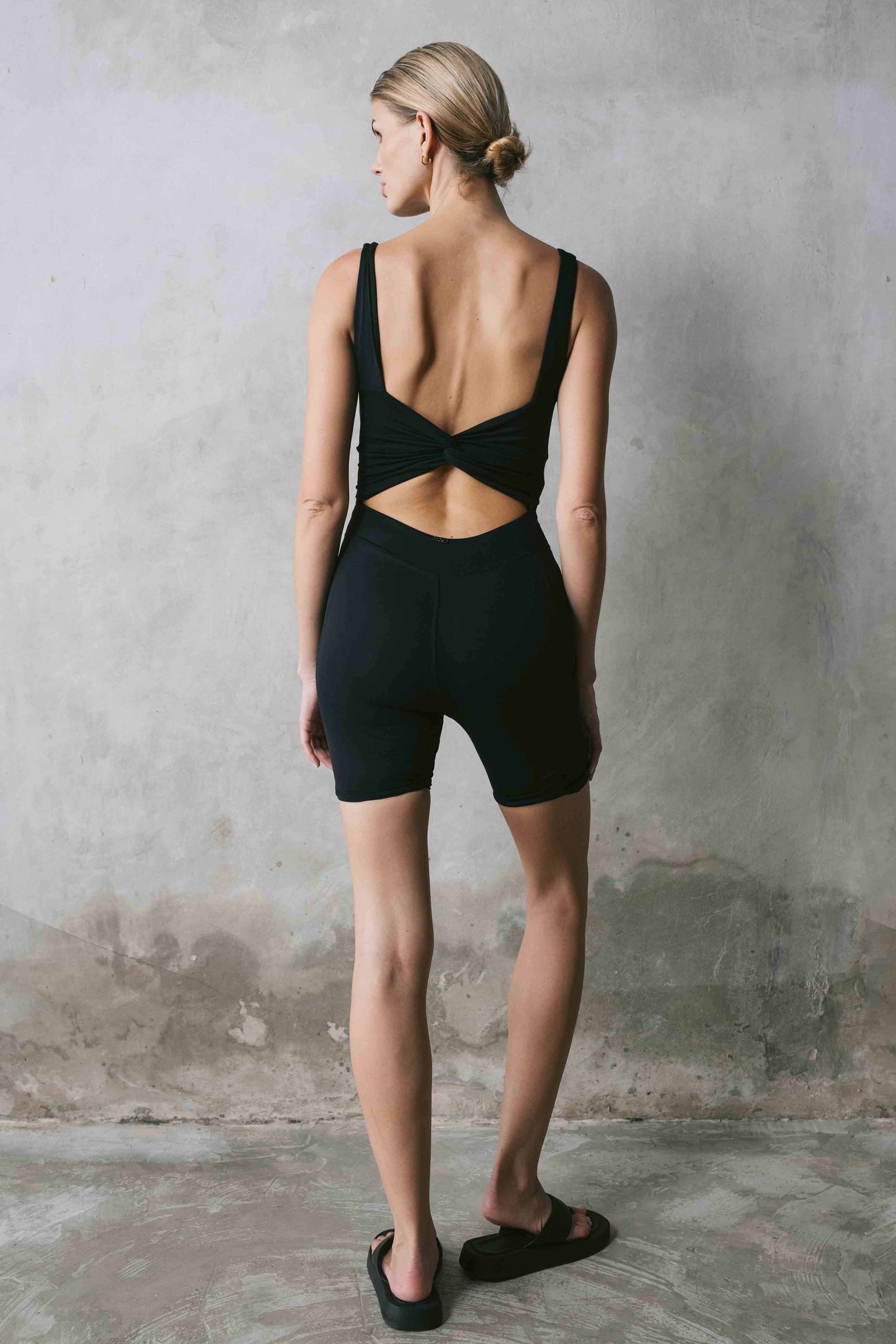 Idallia Wrap Short Bodysuit - Black