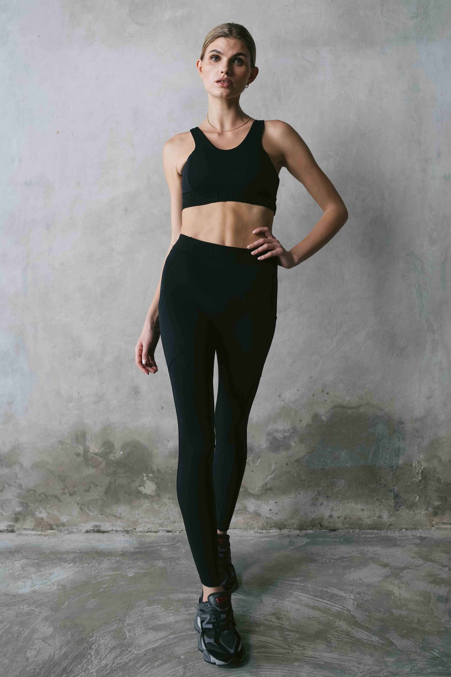 Emery High Neck Jacquard Crop - Black