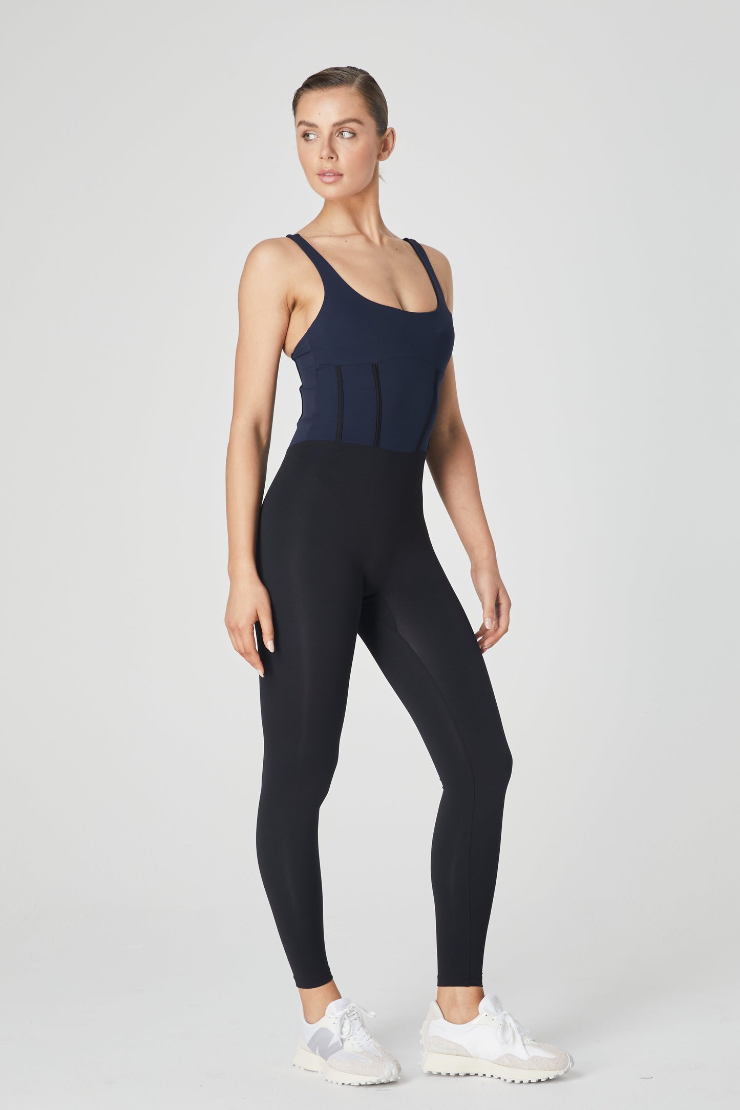 Ithaca Bustier Bodysuit - Navy/Black - 1Ō8 SPORTIF