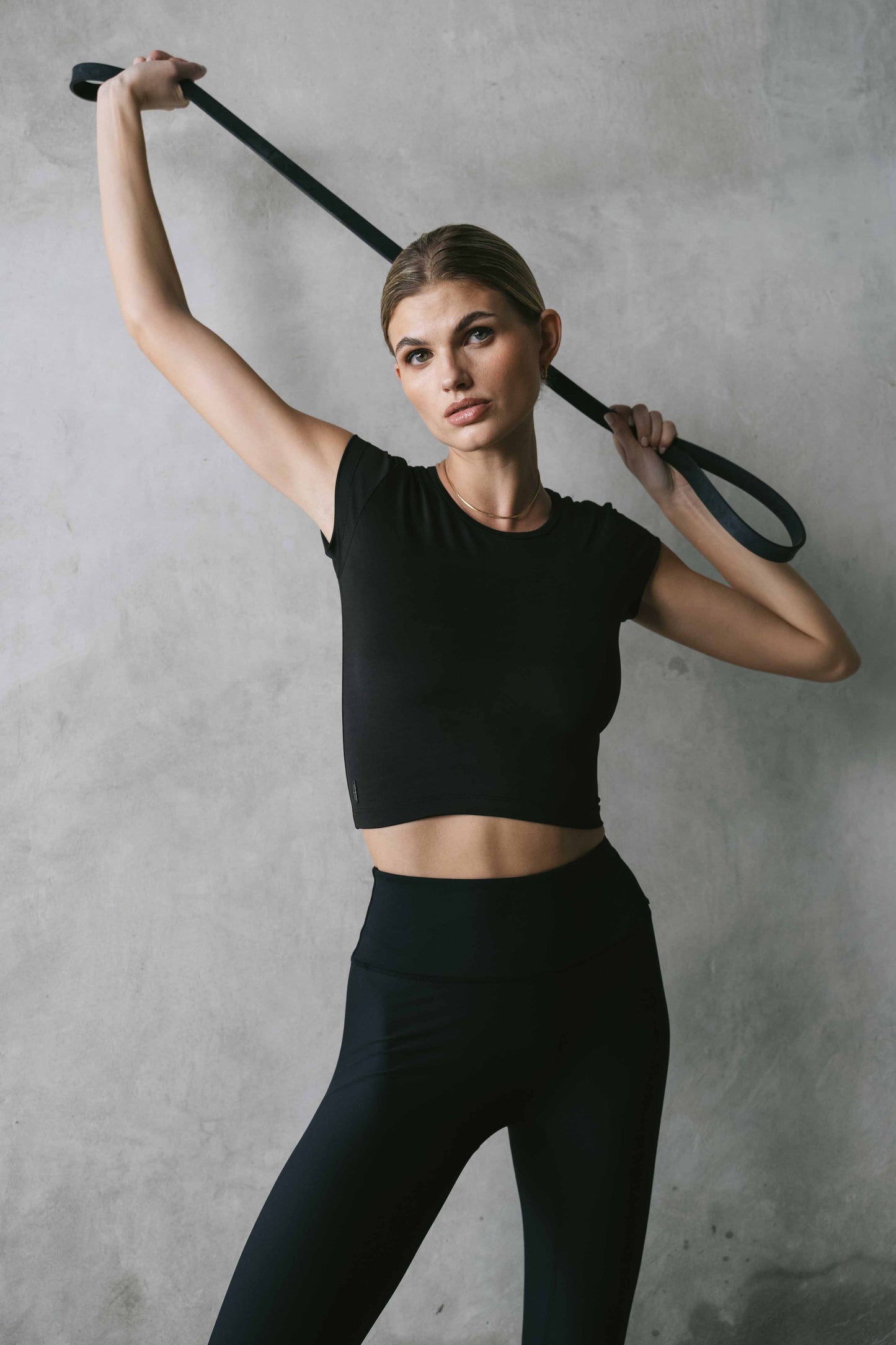 Fae Cap Sleeve Midi Tee - Black