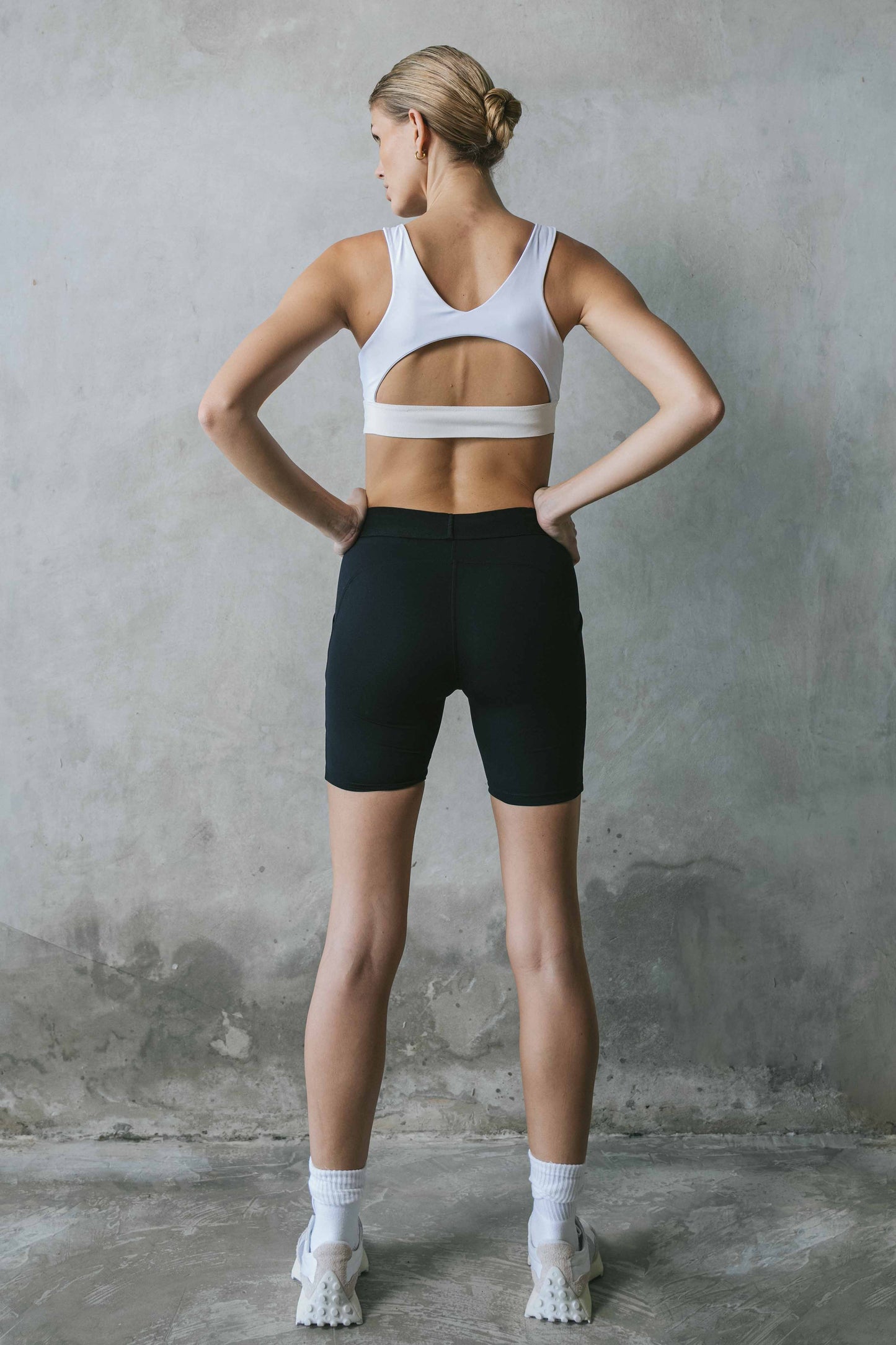 Emery High Neck Jacquard Crop - White