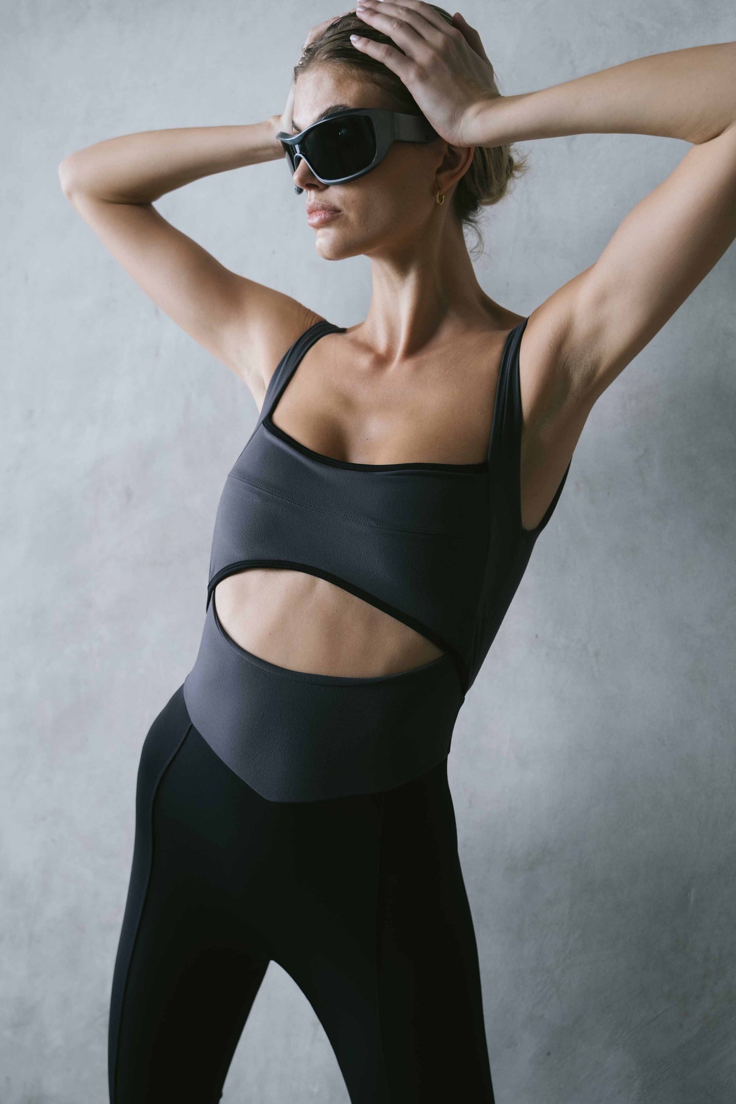 Capri Cutout Bodysuit - Graphite/Black