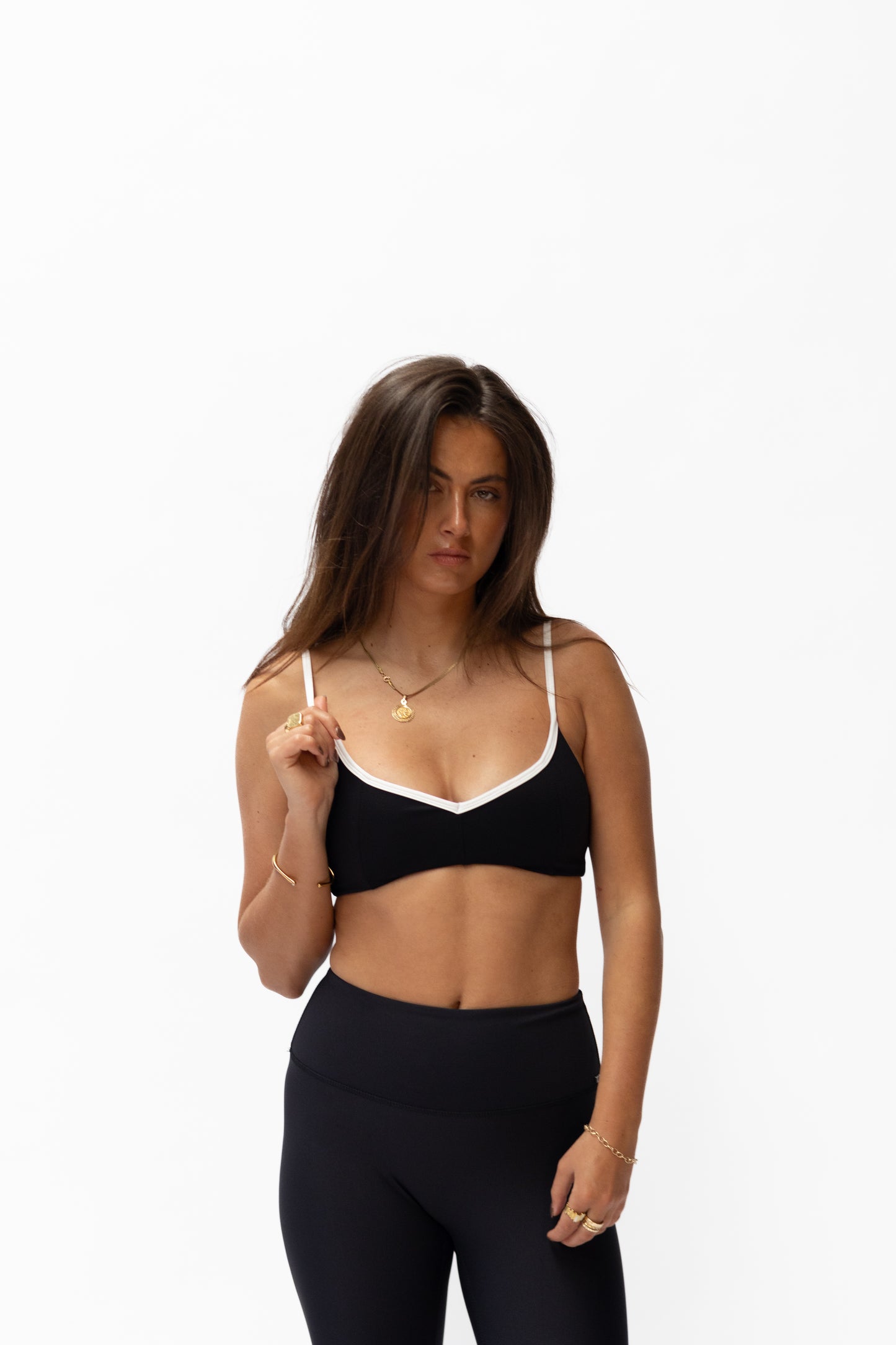 Chloè Two Tone Corset Bra - Black/White