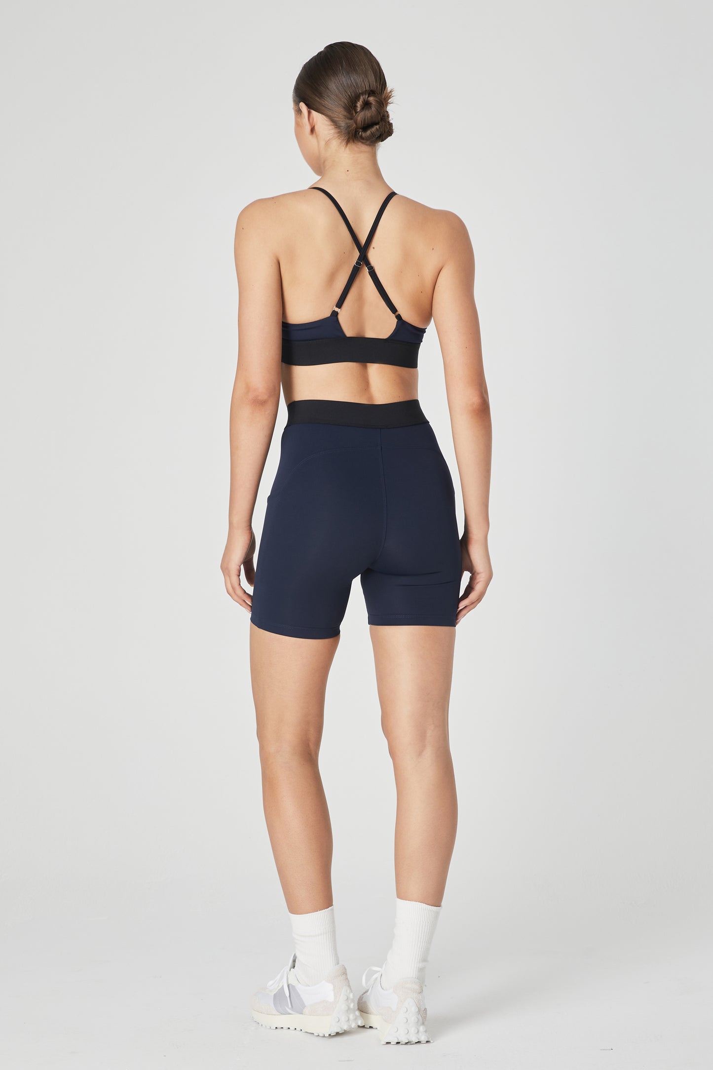 Iona High Rise Jacquard Bike Shorts - Navy/Black - 1Ō8 SPORTIF
