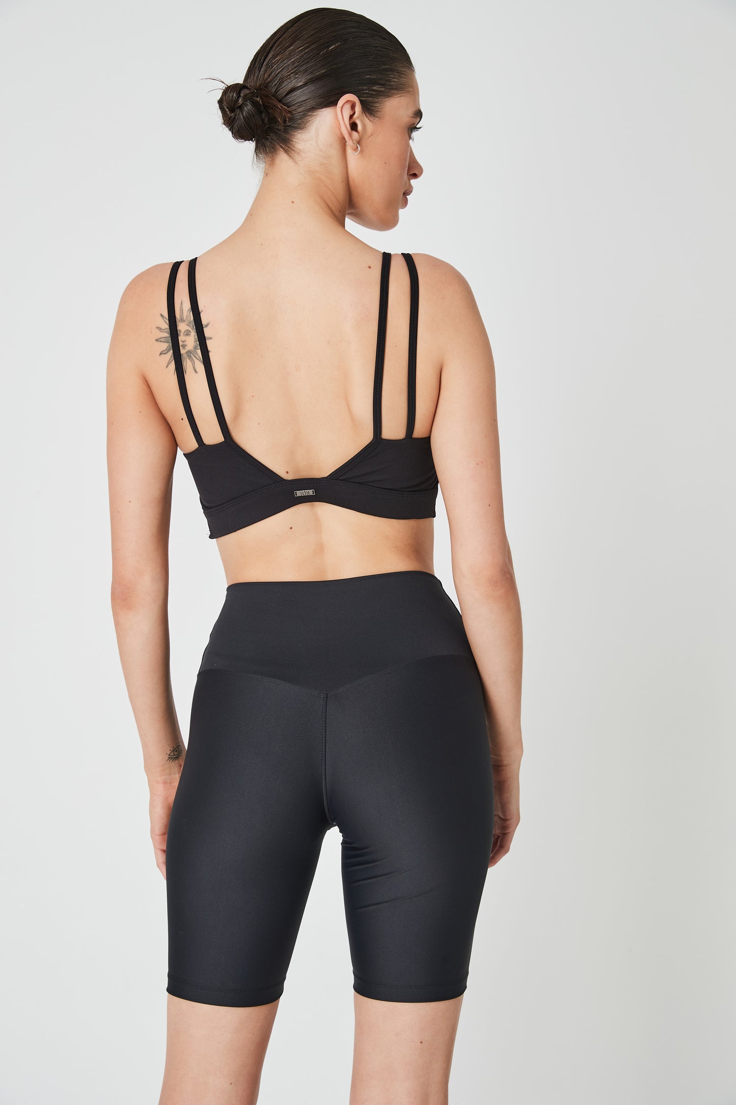 Aude Cutout V-Neck Sports Bra - Matte Black