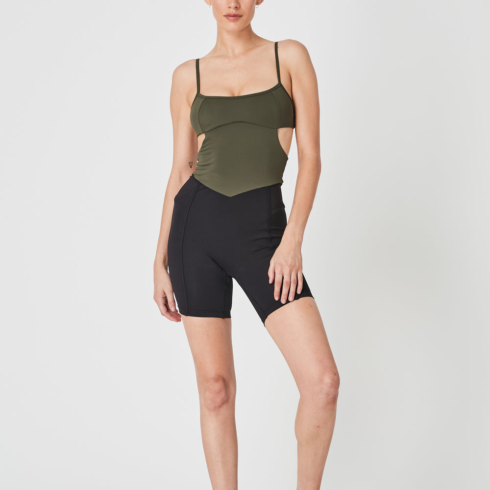 
                      
                        Sample Myra Cutout Bodysuit - Khaki/Matte Black
                      
                    