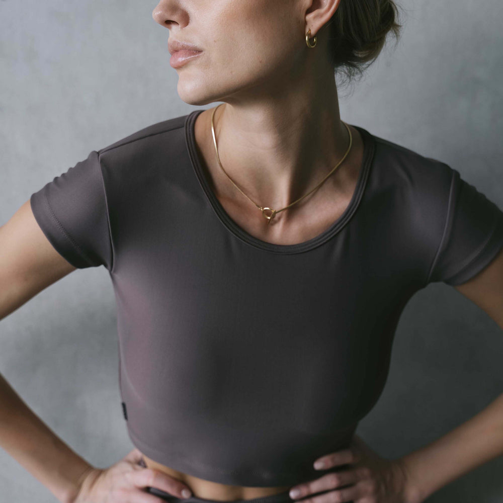 Fae Cap Sleeve Midi Tee - Taupe