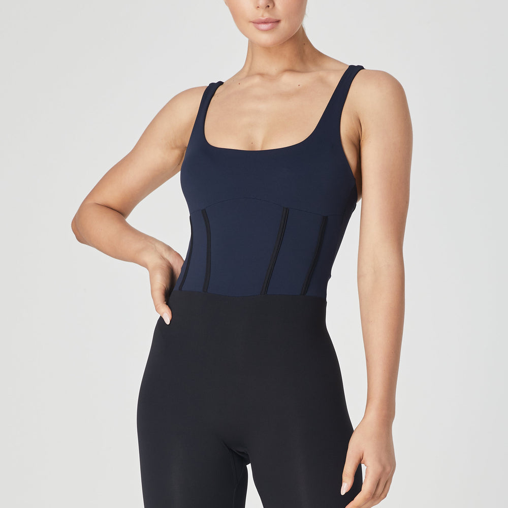 
                      
                        Ithaca Bustier Bodysuit - Navy/Black - 1Ō8 SPORTIF
                      
                    