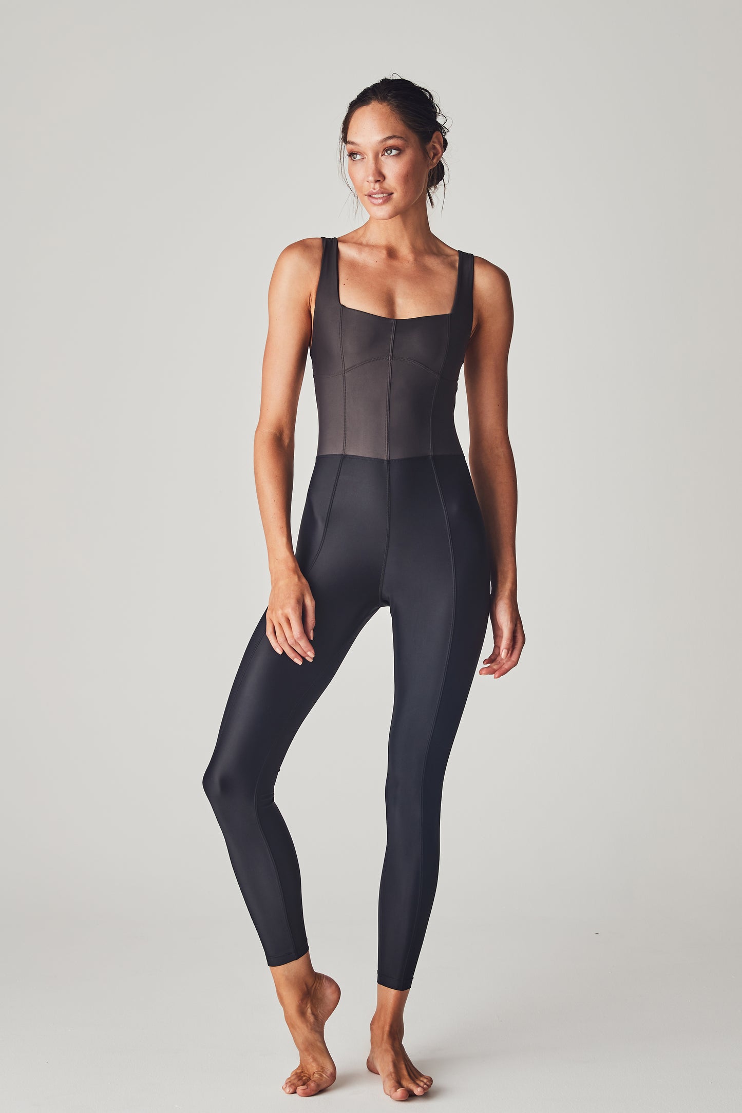 Èlle Corset Bodysuit - White/Ocean Blue
