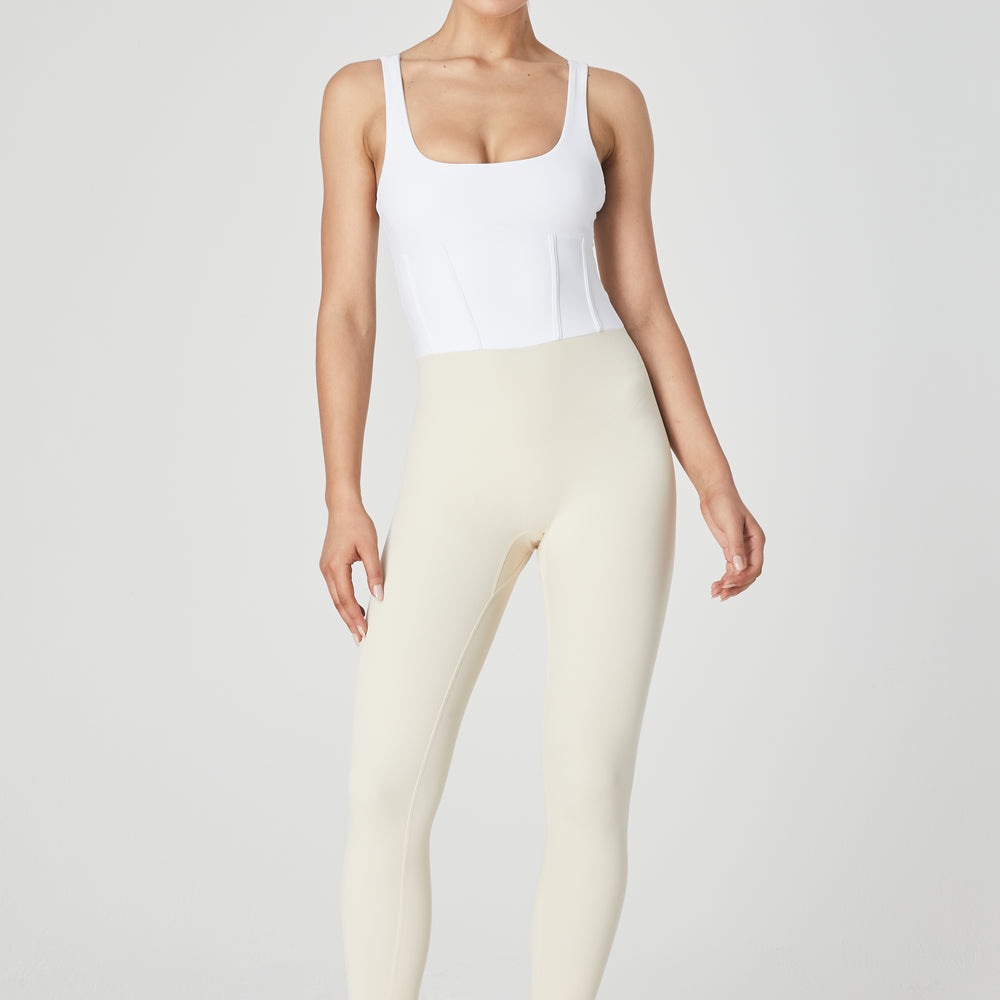 
                      
                        Ithaca Bustier Bodysuit - White/Sand - 1Ō8 SPORTIF
                      
                    