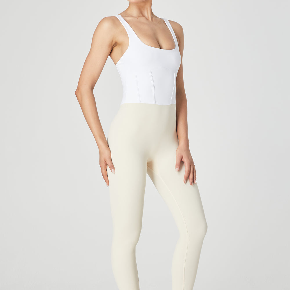 
                      
                        Ithaca Bustier Bodysuit - White/Sand - 1Ō8 SPORTIF
                      
                    